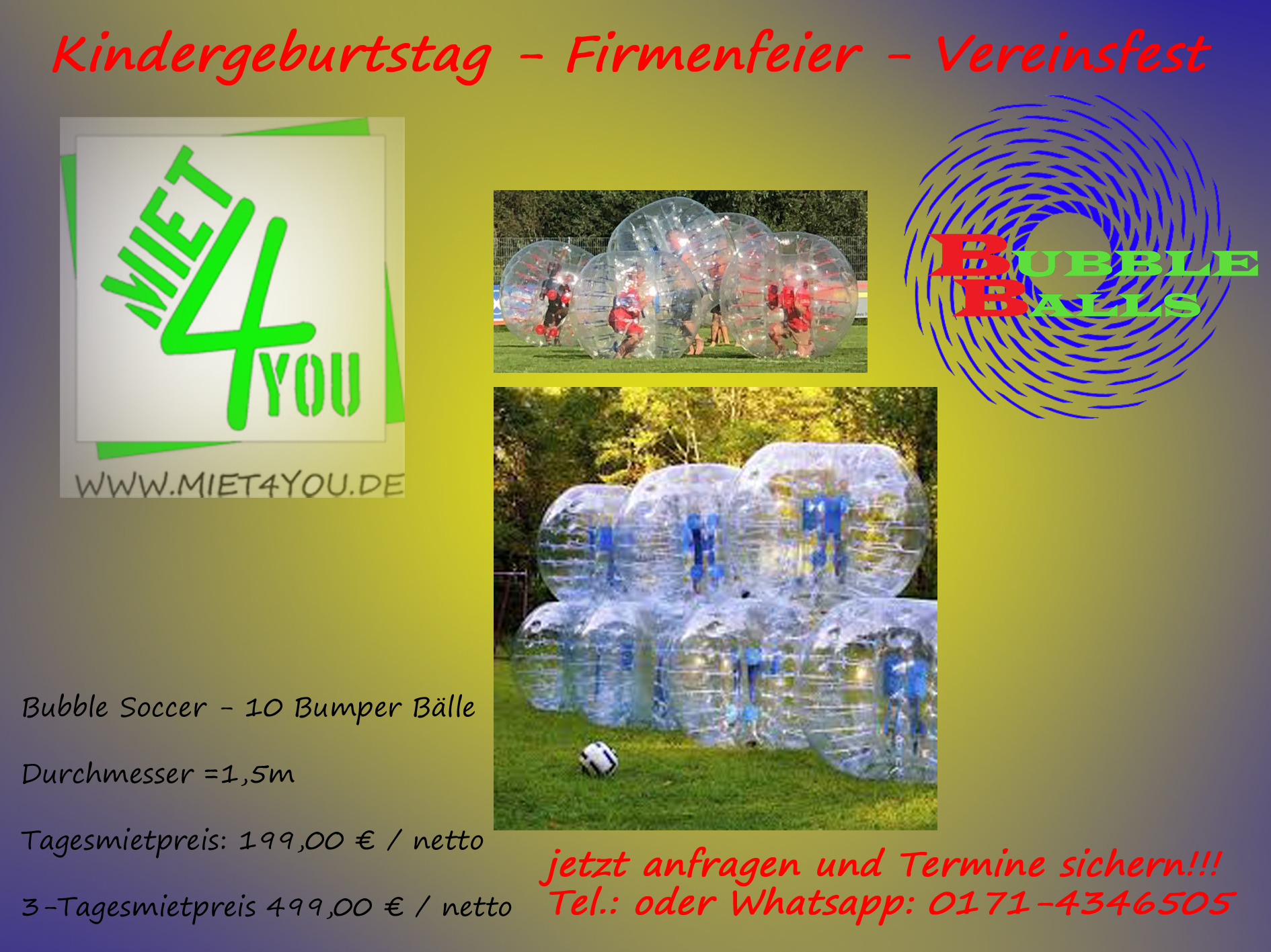 Werbebild Bubble Soccer